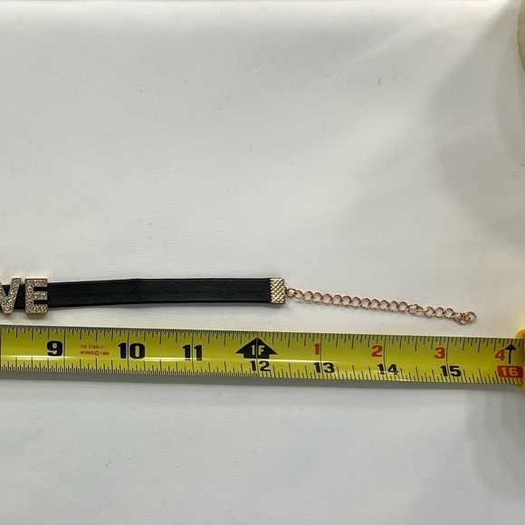 Punk Gothic Women’s Love Faux Leather Choker Necklace - Picture 6 of 7